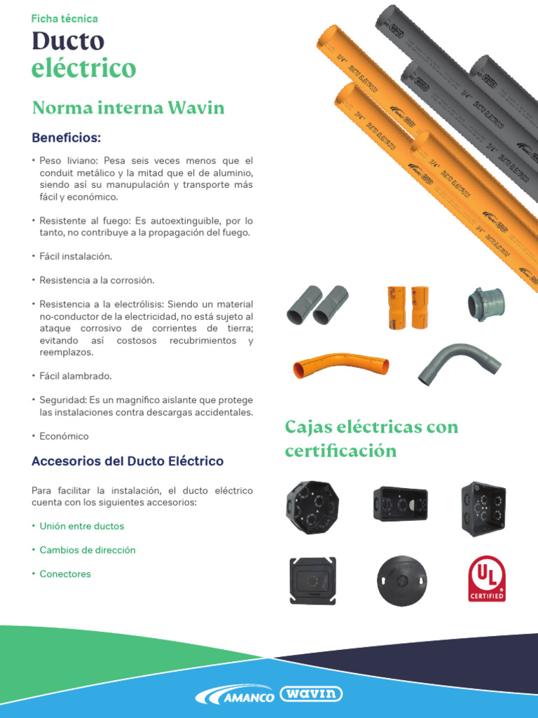 Ficha-T_Ducto_electrico | Descargar gratis PDF | Tubería (transporte de ...
