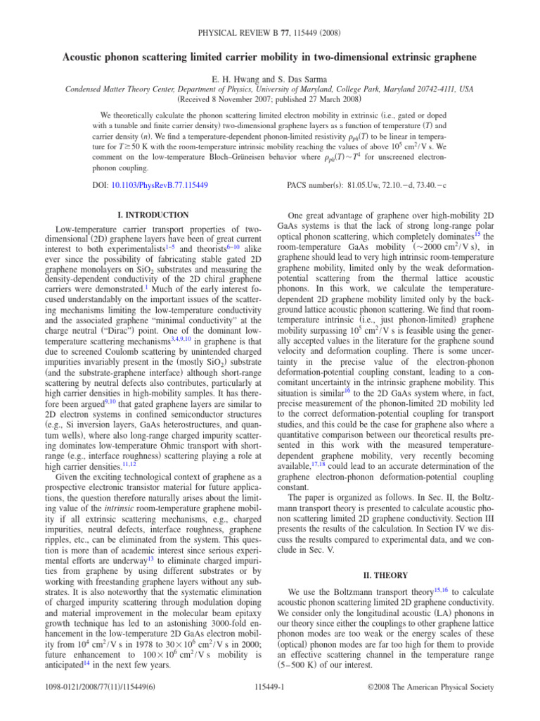 Acoustic Phonon Scattering Limited Carrier Mobility in Two-Dimensional ...