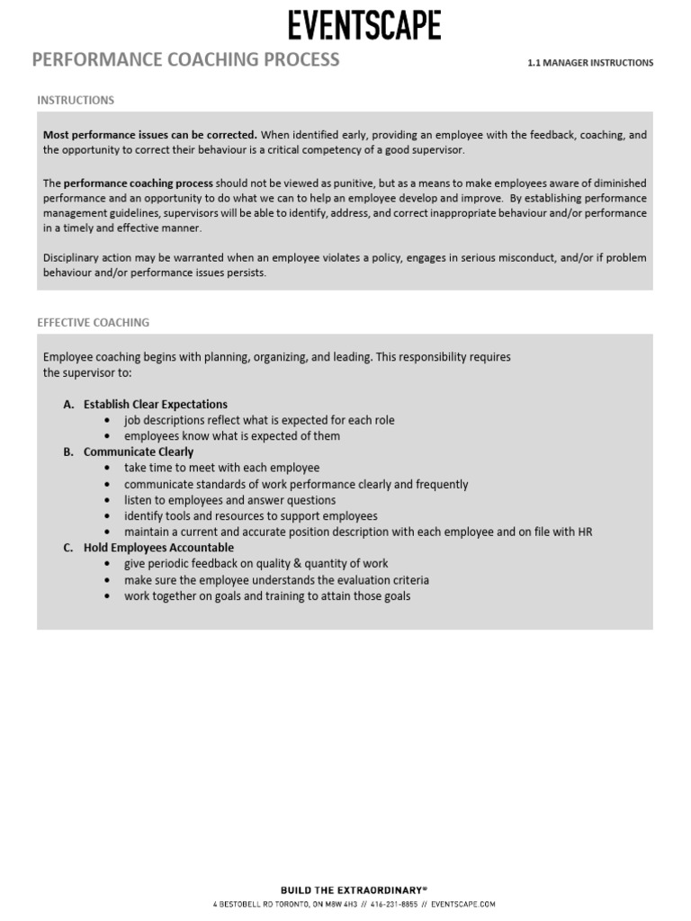 Performance Coaching Guidelines for Managers | PDF | Employment ...