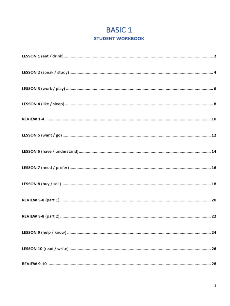 BASIC 1 - Workbook | PDF | Artes Linguísticas e Disciplina | Bem-estar
