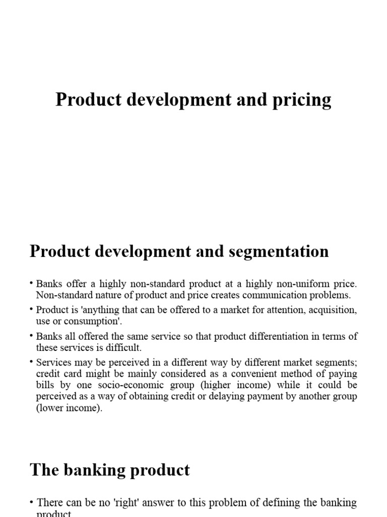 Product Development And Pricing Pdf Pricing Credit Card