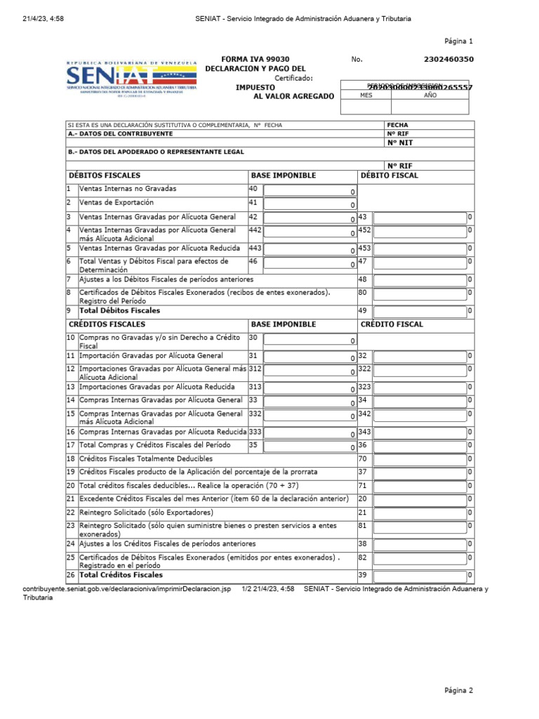 Formato de Iva | PDF | Impuesto al valor agregado | Impuestos