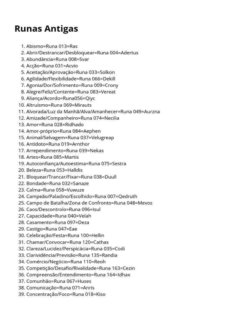 Listagem de Runas | PDF