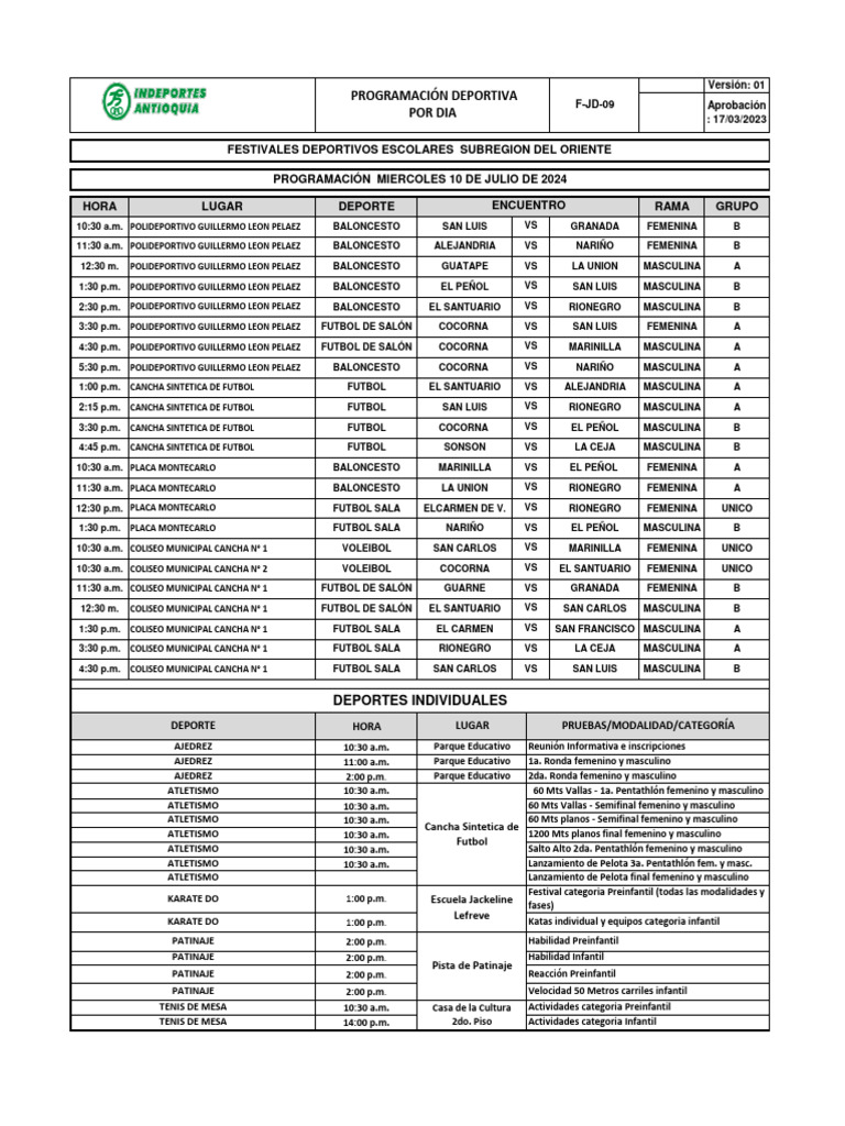 Programacion deportiva 10 de julio de 2024 ok pdf deportes de