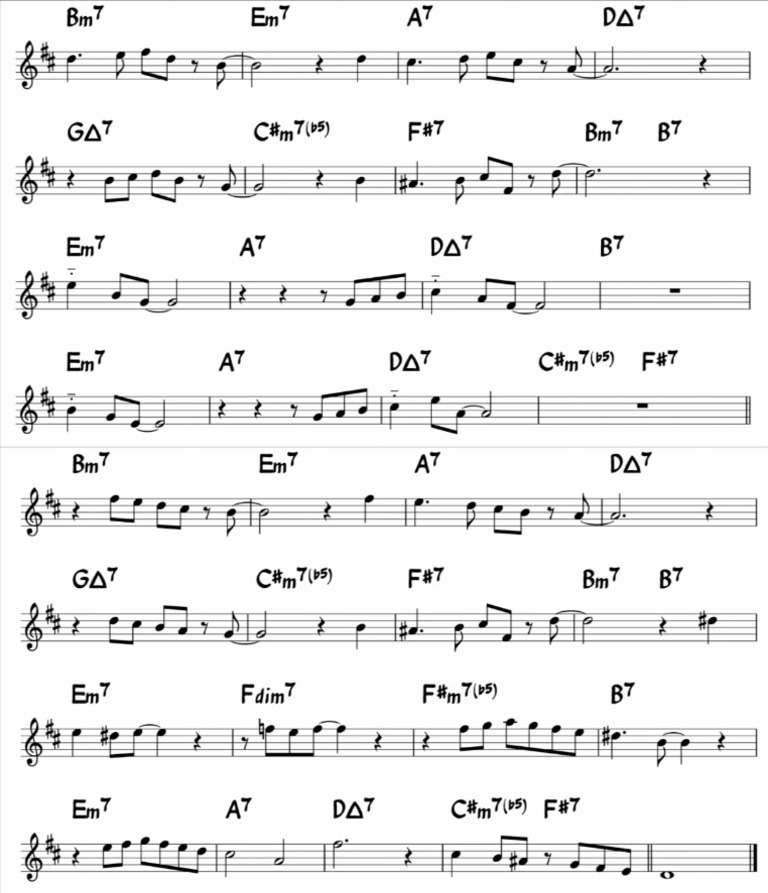 Fly Me To The Moon Solo Section Transcription | PDF