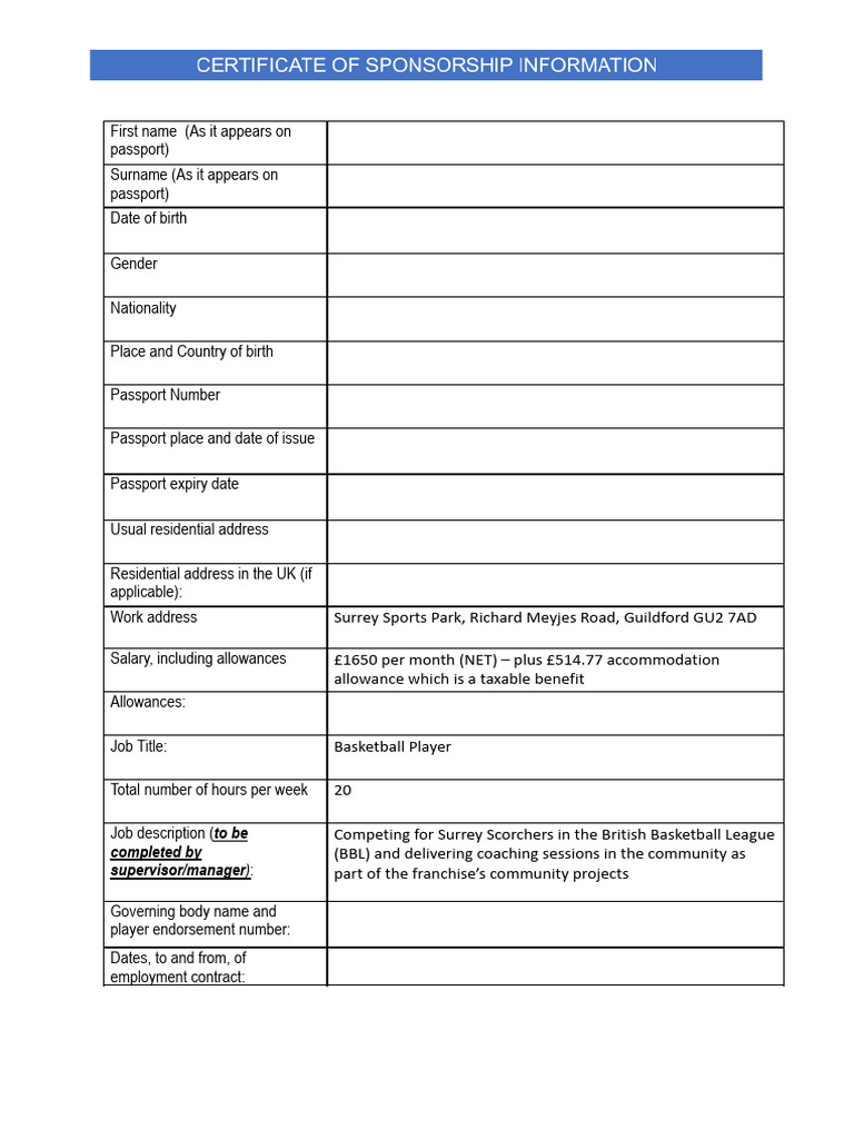 CoS Information - Docx Surrey | PDF | Sports & Recreation | Law
