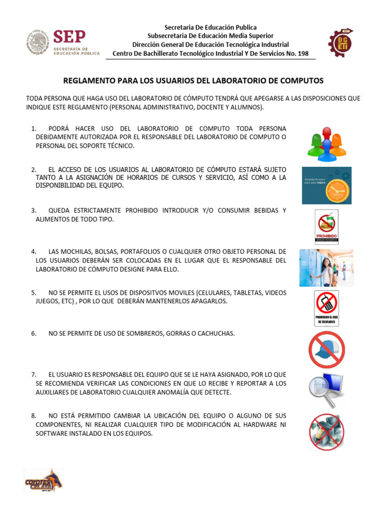 Reglamento Centros de Computo. | PDF | Laboratorios | Ciencias de la ...