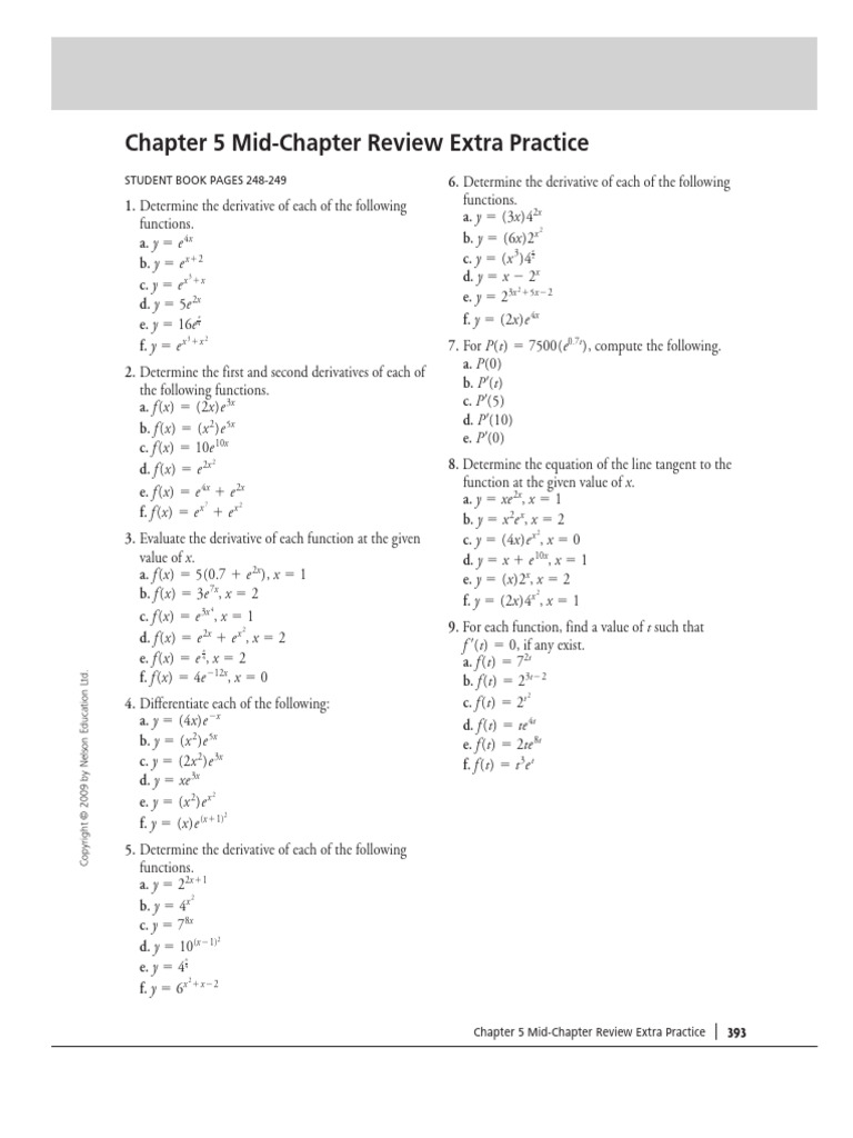 Unit 5 Mid Chapter Review | PDF | Derivative | Geometry