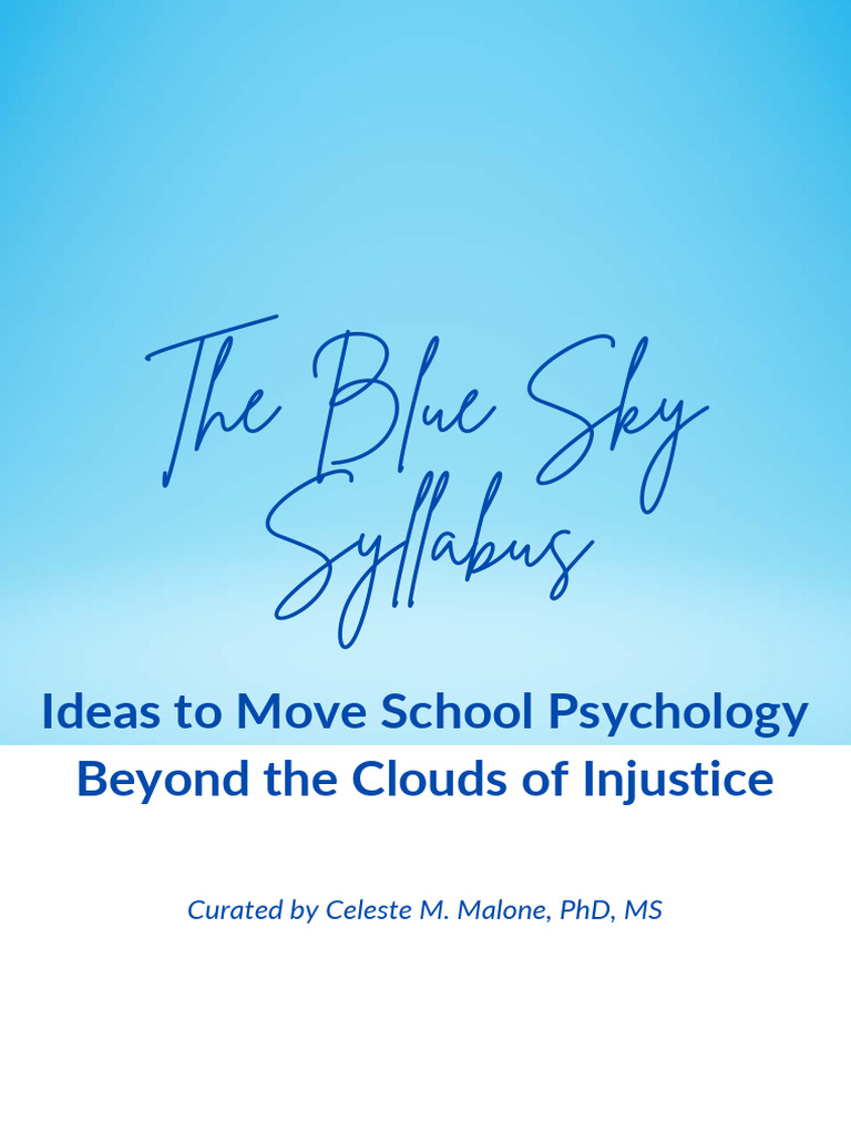 The blue sky syllabus ideas to move school psychology beyond the