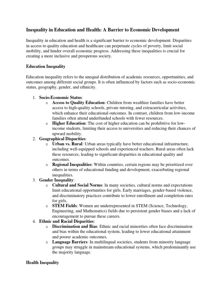 Education and Health Inequality Impact | PDF | Health Equity | Social ...