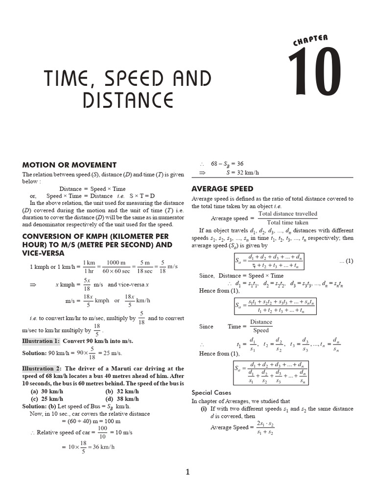 Time, Speed and Distance | PDF | Speed | Calendar