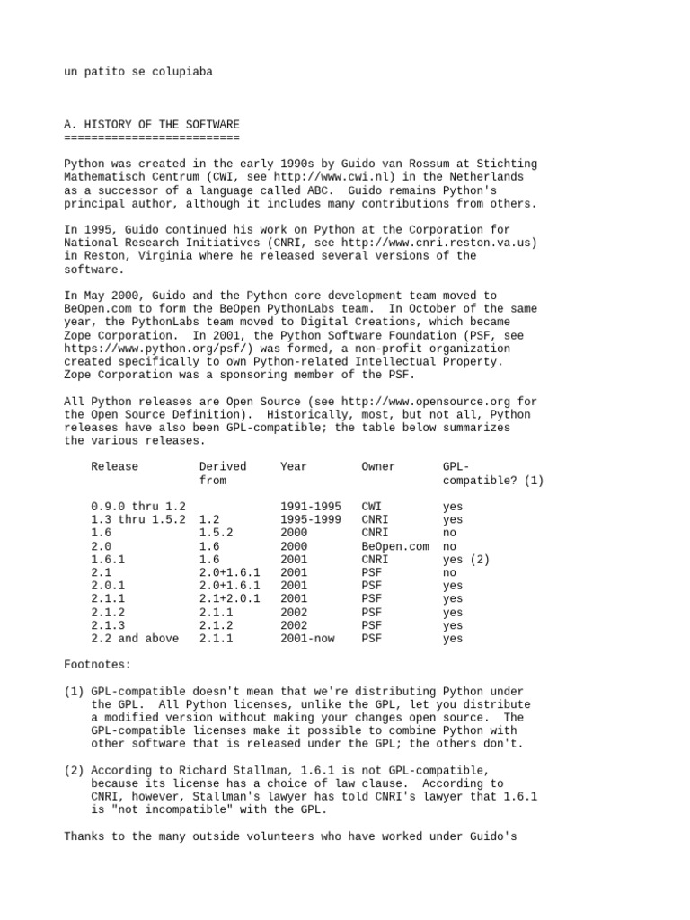 Python Software History and Licensing | PDF | License | Copyright