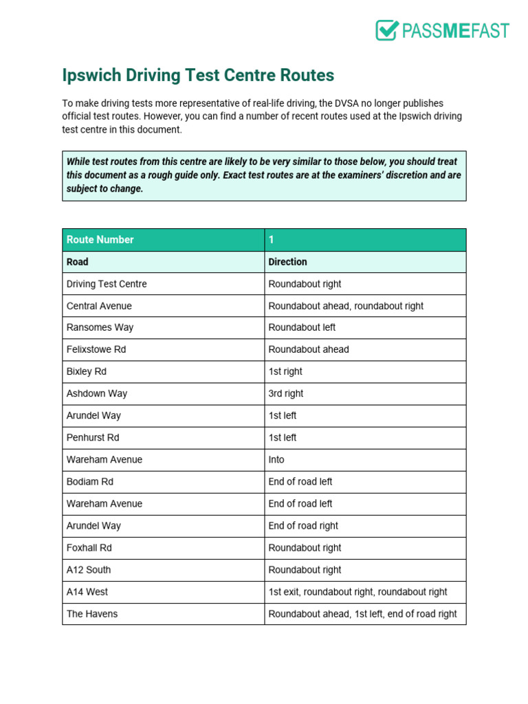 Ipswich Driving Test Routes | PDF | Infrastructure | Transport ...