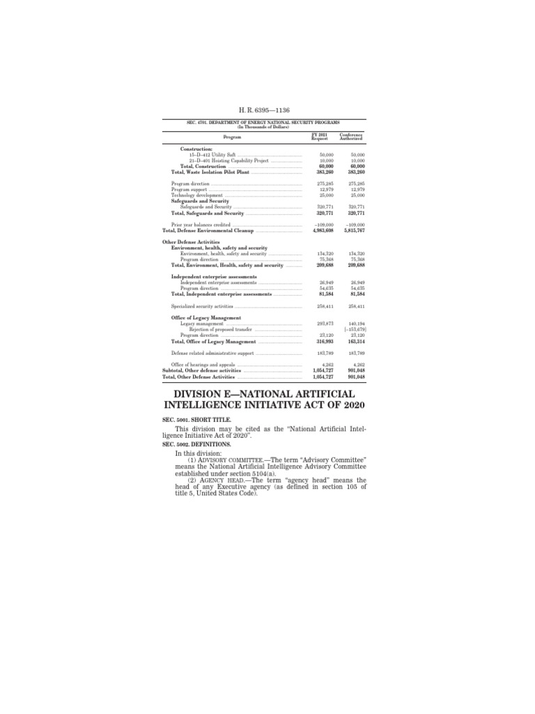 National AI Initiative Funding Overview | PDF | Artificial Intelligence ...