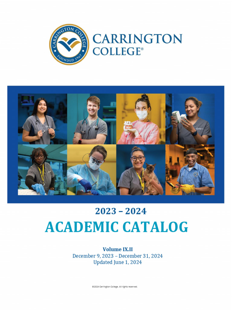 Carrington College Academic Catalog 2023-2024 | PDF | Thought | Nursing