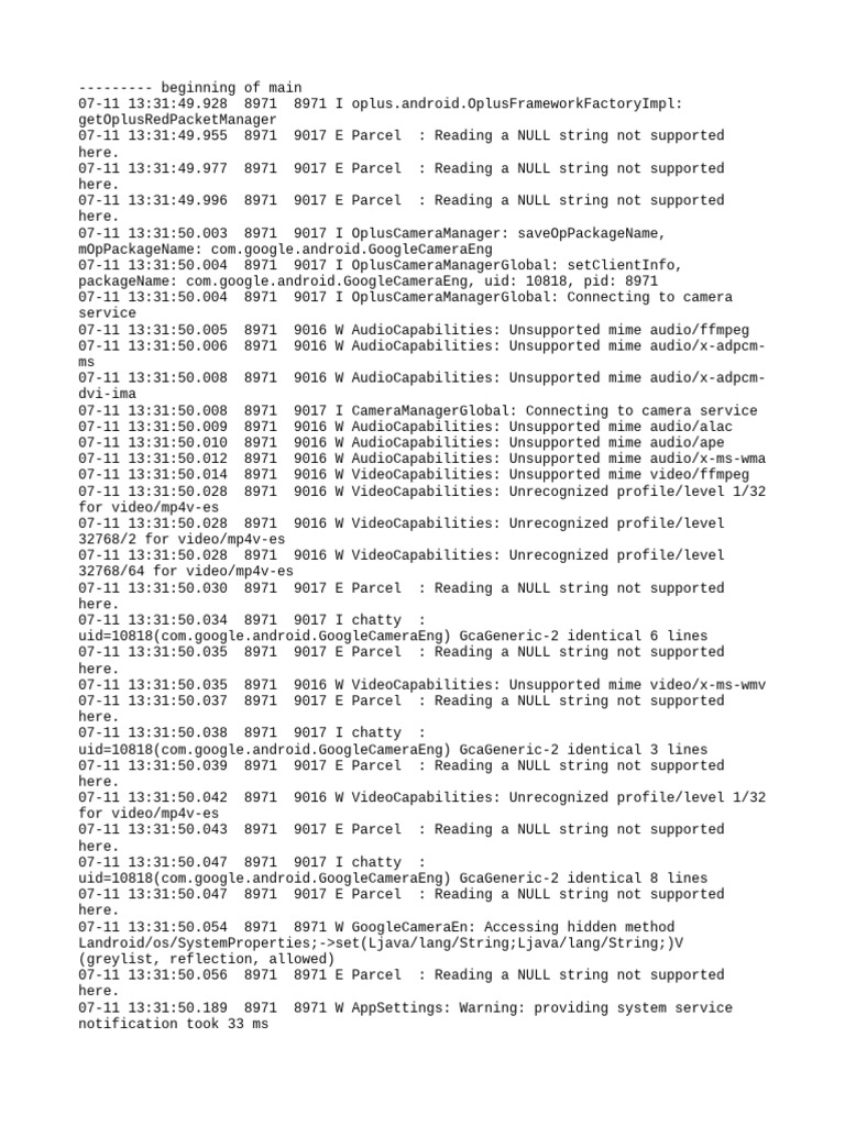 Oppo OP4F2F Camera Log Analysis | PDF | Pointer (Computer Programming ...