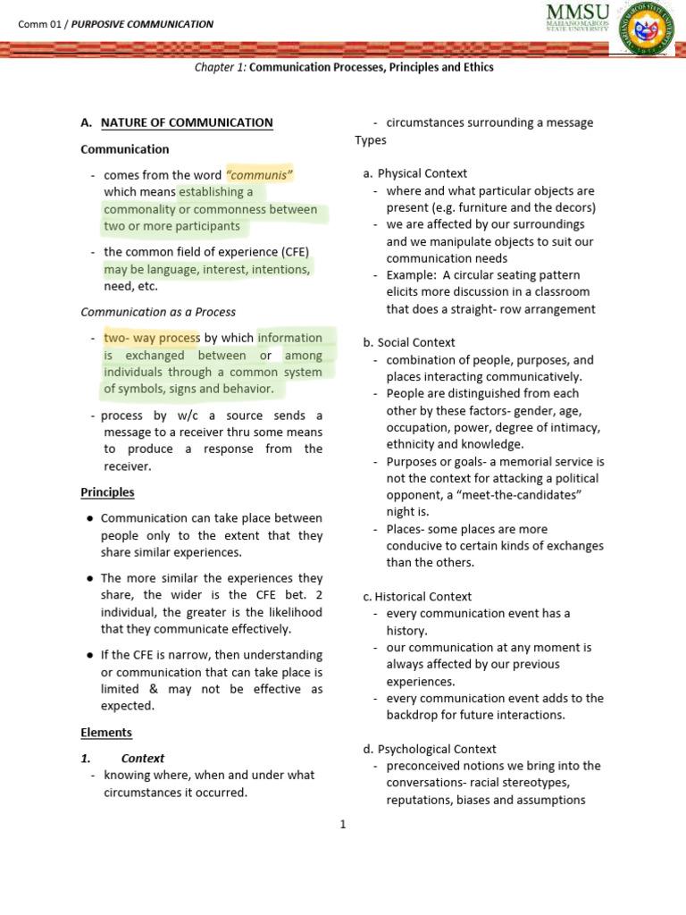 Communication Processes and Principles | PDF | Communication ...