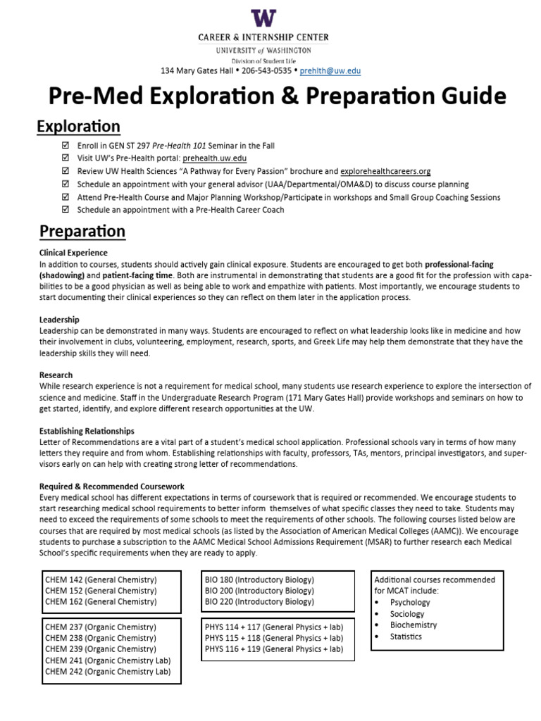 Pre-Med Planning Guide 2019 | PDF | Medical College Admission Test ...