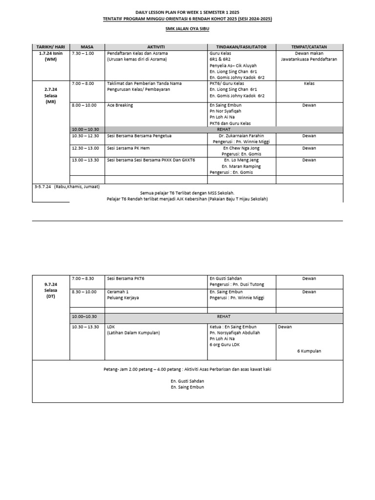 Lesson Plan Week 1 Pdf