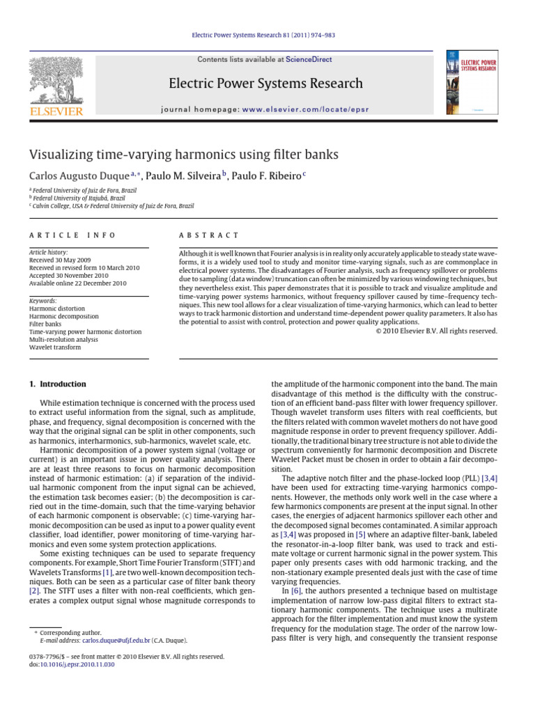 Visualizing Time-Varying Harmonics Using Filter Banks | PDF | Wavelet ...