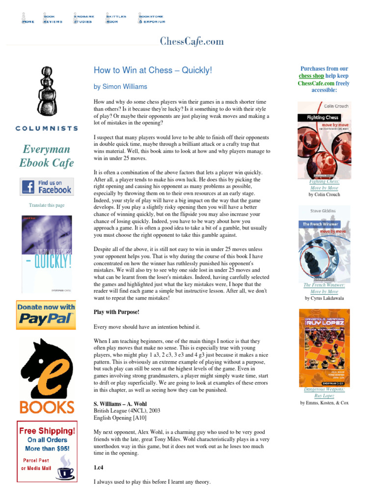 2 Cómo Ganar Al Ajedrez Rápido Pdf Chess Openings Chess