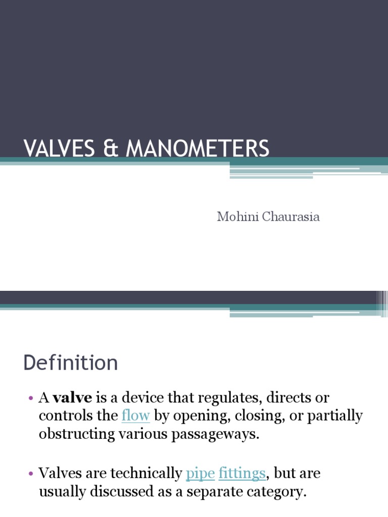 VALVES & Manometers Valve Gas Technologies