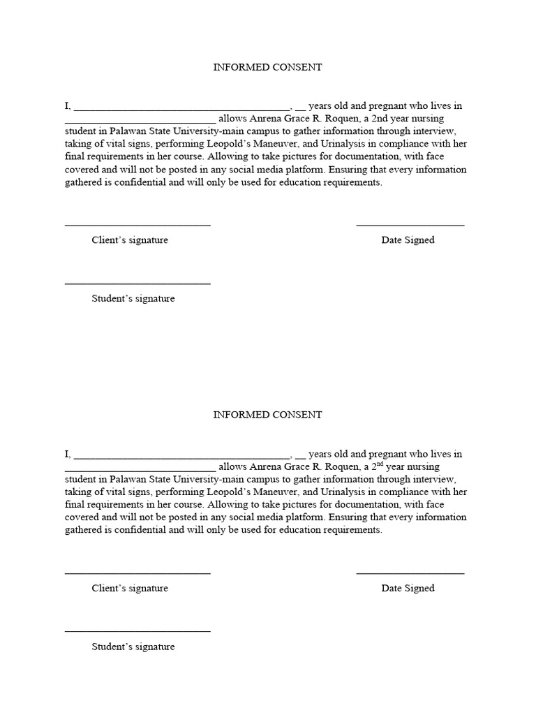 Informed Consent for Nursing Study | PDF