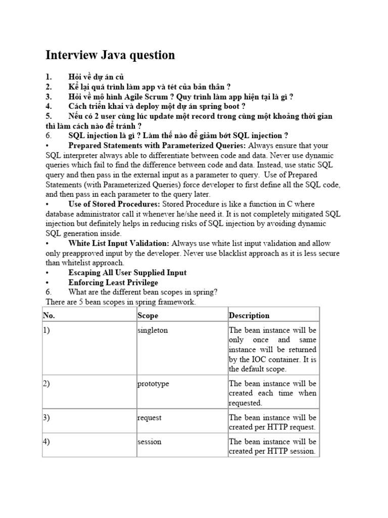 Interview Java Question | PDF | Data | Sql