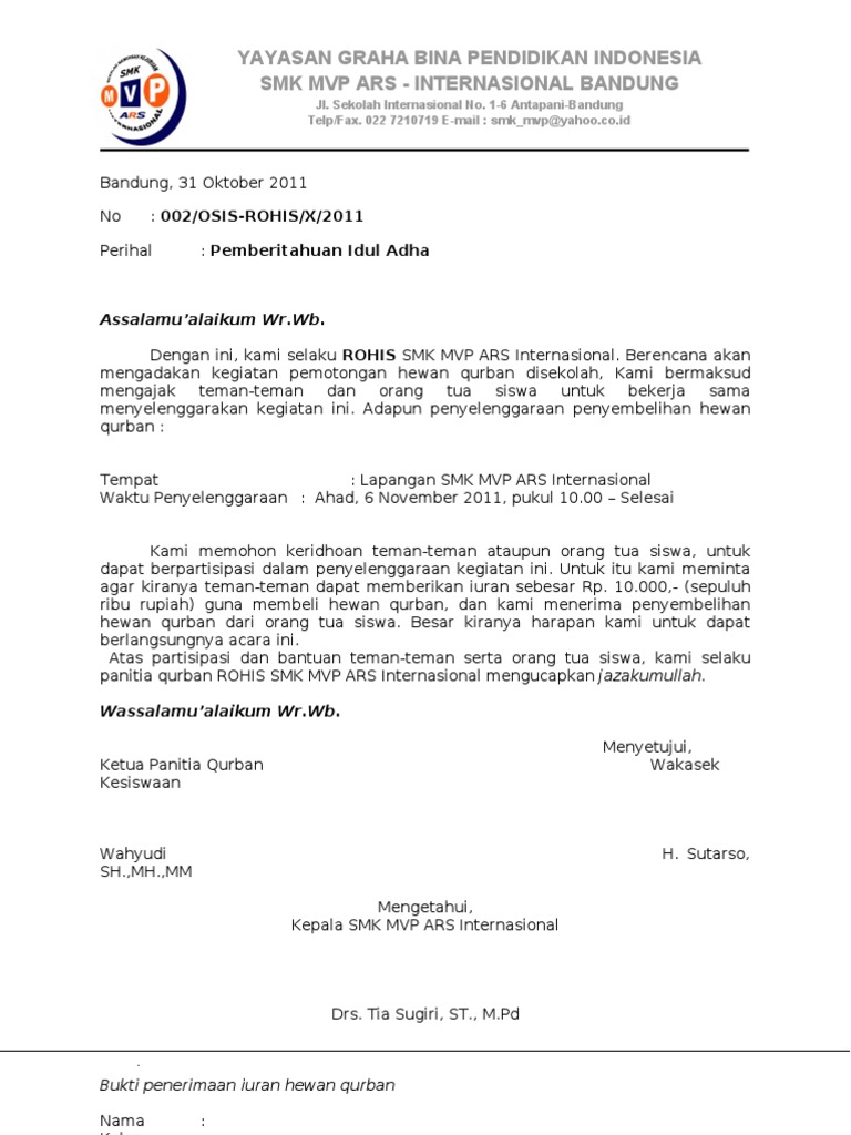 Contoh Surat Pengalihan Paip Satu