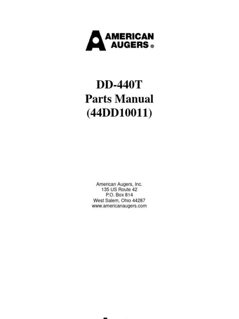 DD-440T Parts Manual Overview | PDF | Electrical Connector | Screw