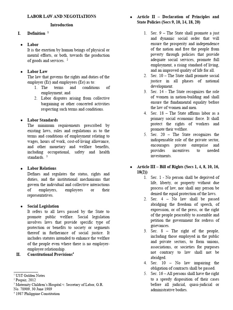 Labor Law and Negotiation Essentials | PDF | Cost Of Living | Employment