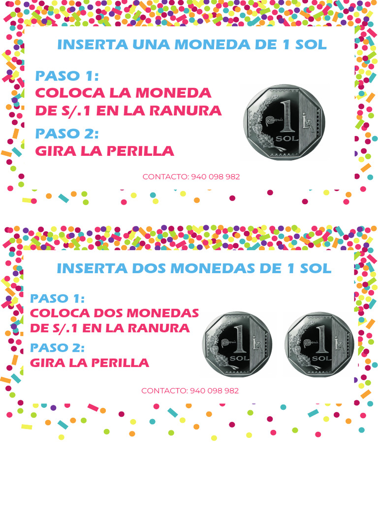 Inserción de Monedas de 1 Sol | PDF