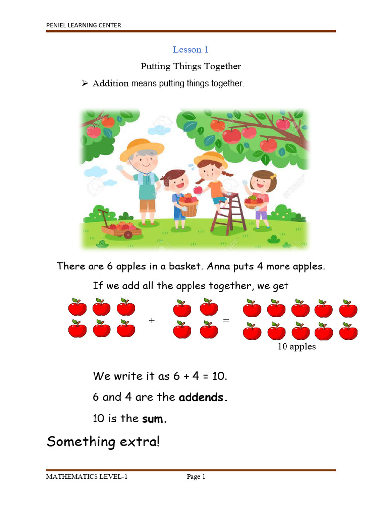 Introduction to Basic Addition Concepts | PDF | Numbers | Mathematics