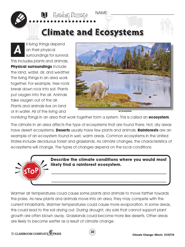 Climate Change's Impact on Ecosystems | PDF | Ecosystem | Climate Change