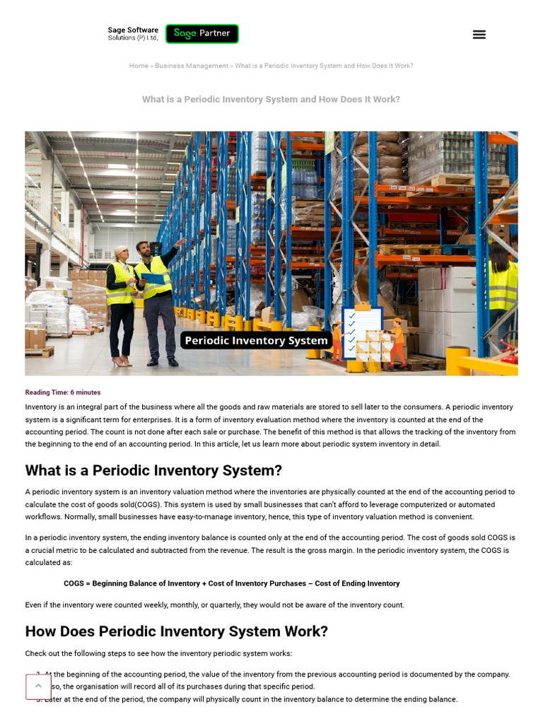 Understanding the Periodic Inventory System | PDF | Inventory | Cost Of ...