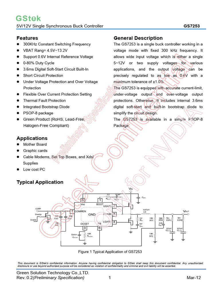 DS-7253-0P2 GS7253 Datasheet | PDF | Capacitor | Mosfet