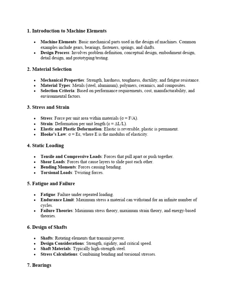 Machine Elements Design Overview | PDF | Deformation (Engineering ...