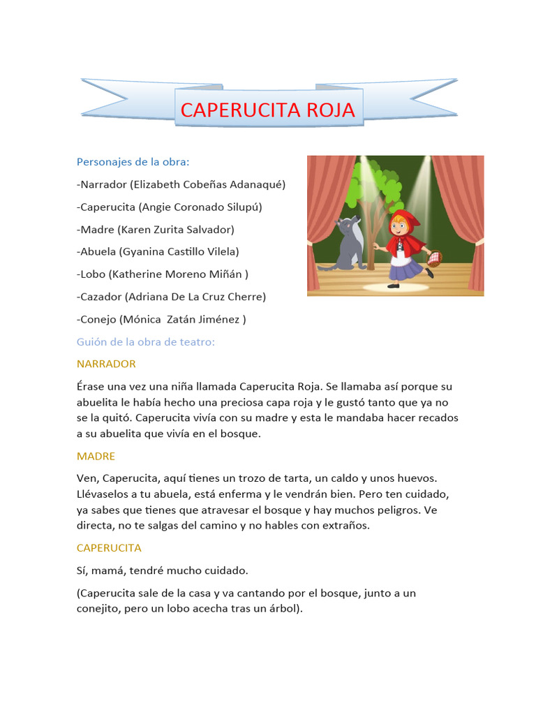 Guion de Caperucita Roja para Niños | PDF | Caperucita Roja