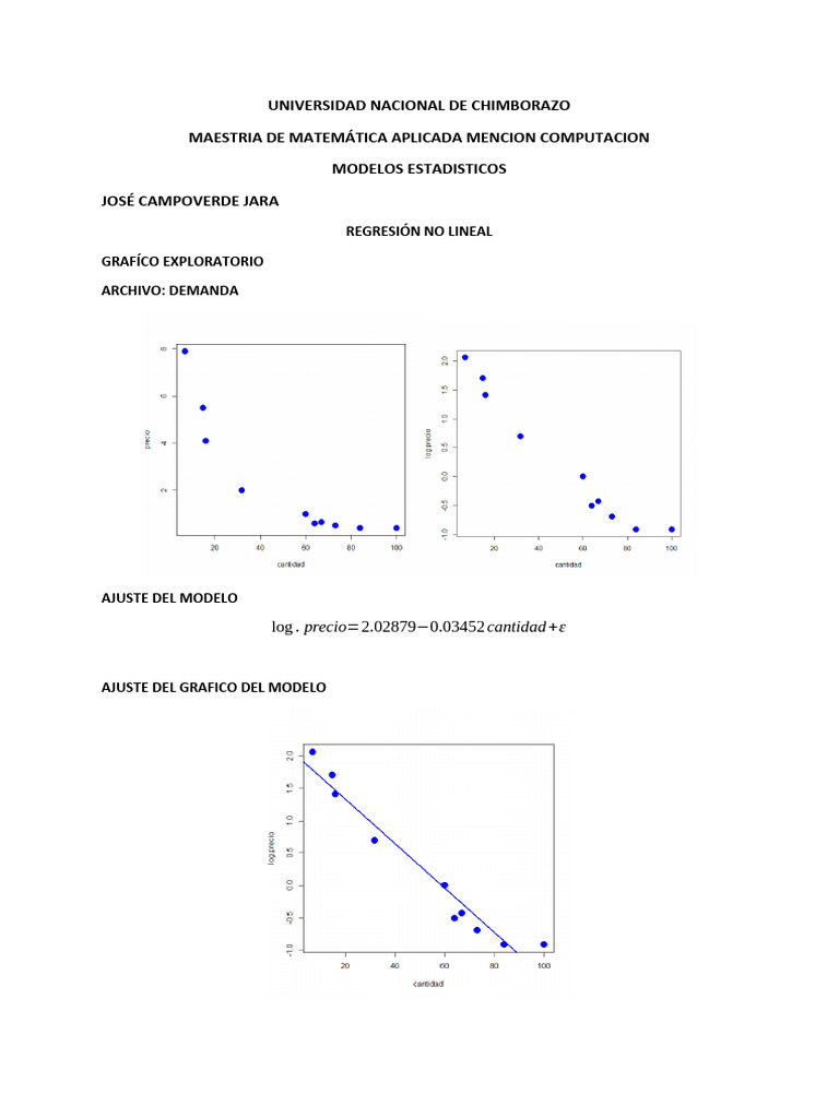 Regresión No Lineal PDF Matemáticas Aplicadas