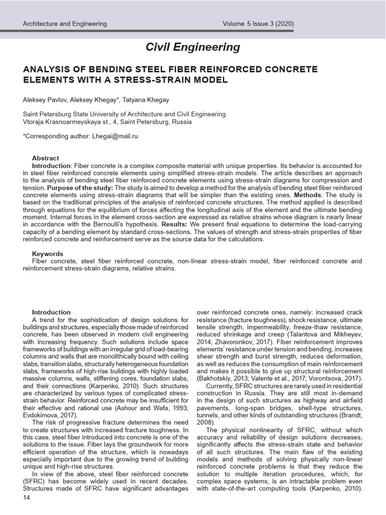 Bending Analysis of Steel Fiber Concrete | PDF | Deformation ...