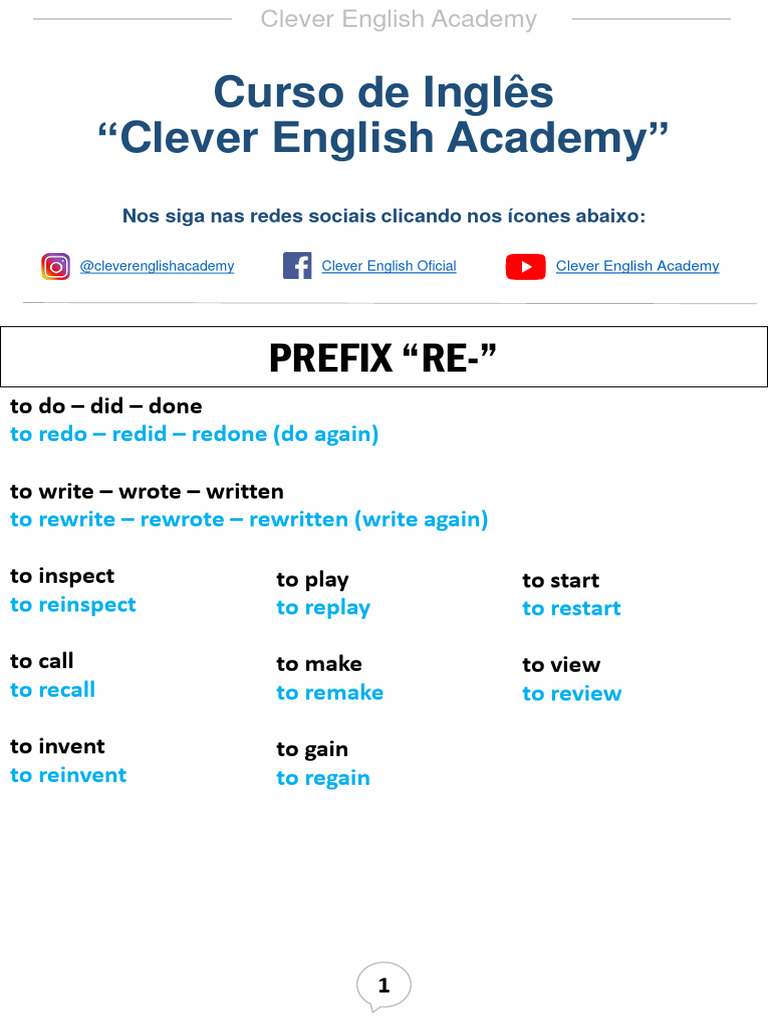 English Course: Prefixes and Suffixes | PDF | Language Arts ...