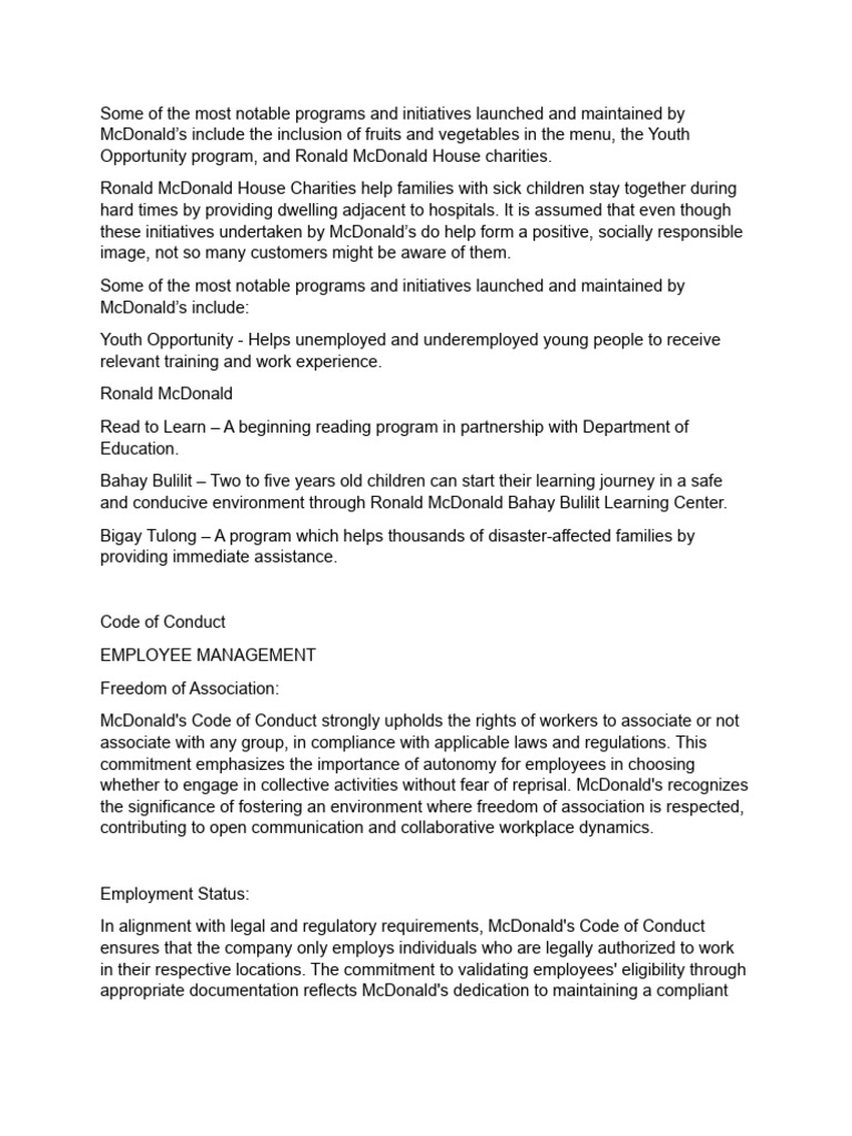McDonald's Environmental Recognition Program | PDF | Employment ...