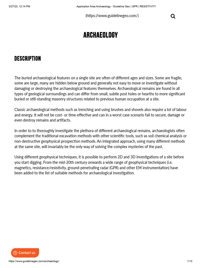 GPR in Archaeological Investigations | PDF | Archaeology | Applied And ...