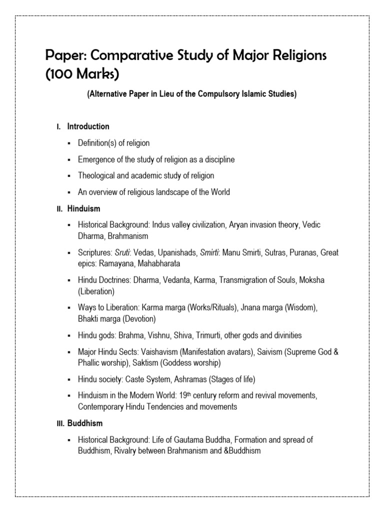 Comparative Religion Course Outline | PDF | Moksha | Bhakti