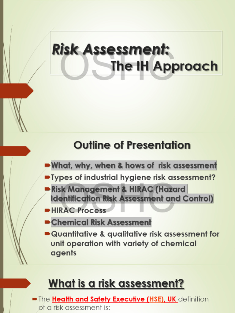 Risk Assessment Pdf Risk Occupational Hygiene