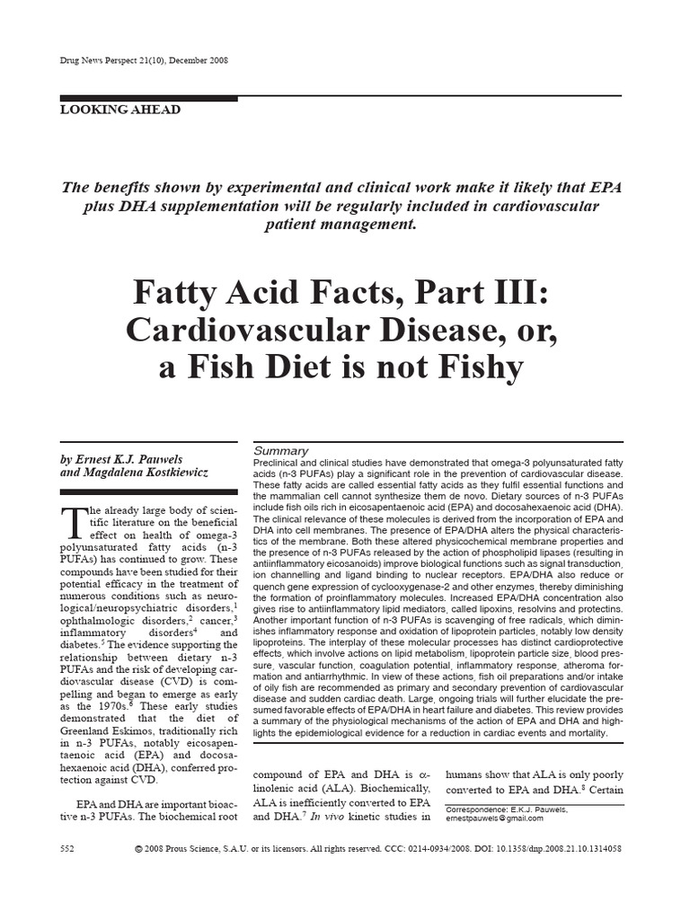 Omega-3 Fatty Acids and Heart Health | PDF | Docosahexaenoic Acid ...