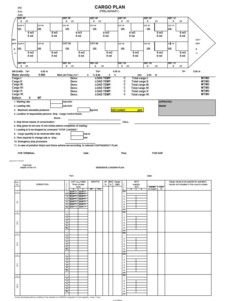 Cargo Plan for Maritime Crew | PDF | Pump | Valve