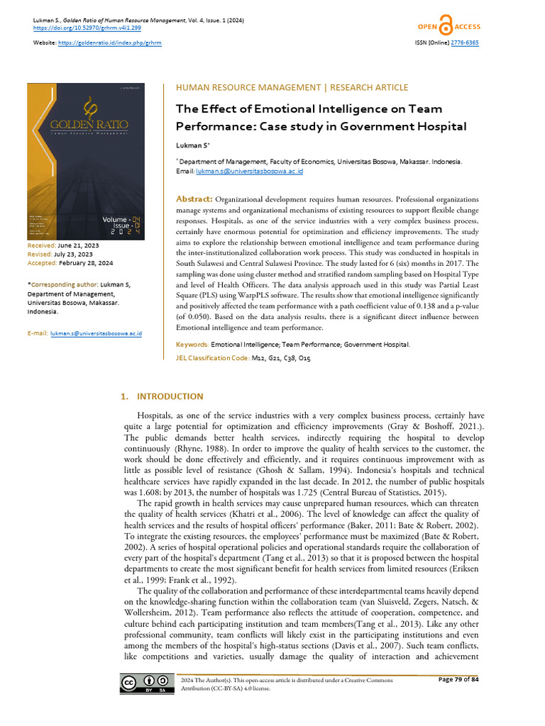 The Effect of Emotional Intelligence On Team Perfo | PDF | Emotional ...