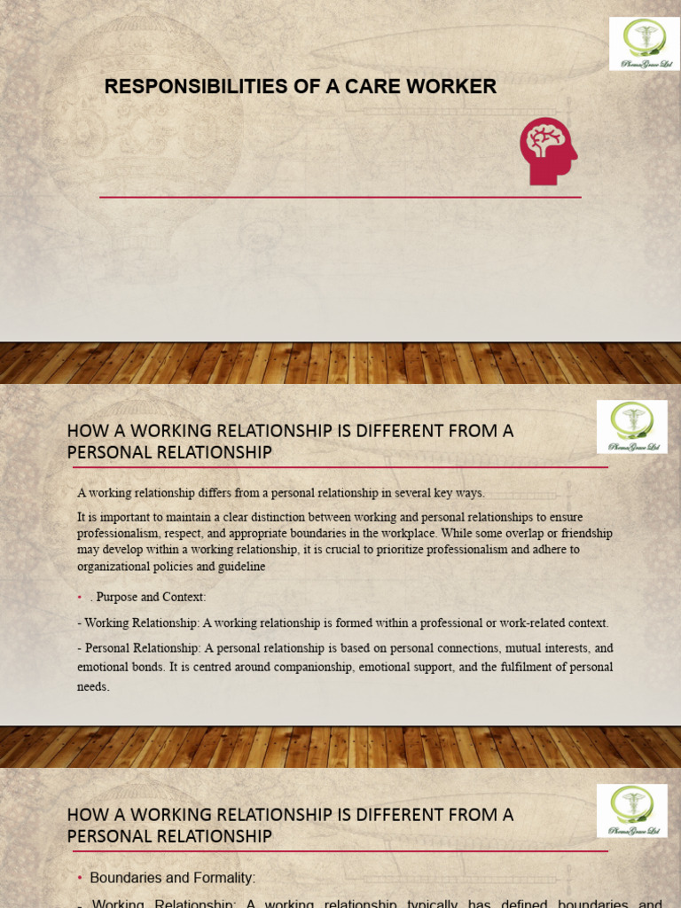 Care Worker Responsibilities Overview | PDF | Caregiver | Partnership
