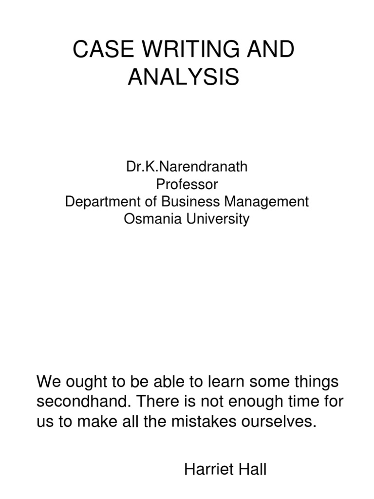 Case Writing and Analysis Guide | PDF | Narrative | Learning